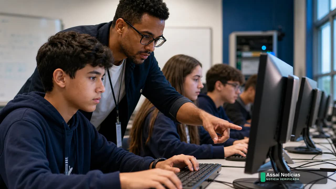 Estudantes em sala de aula no Paraná enfrentando desafios do mercado de trabalho futuro