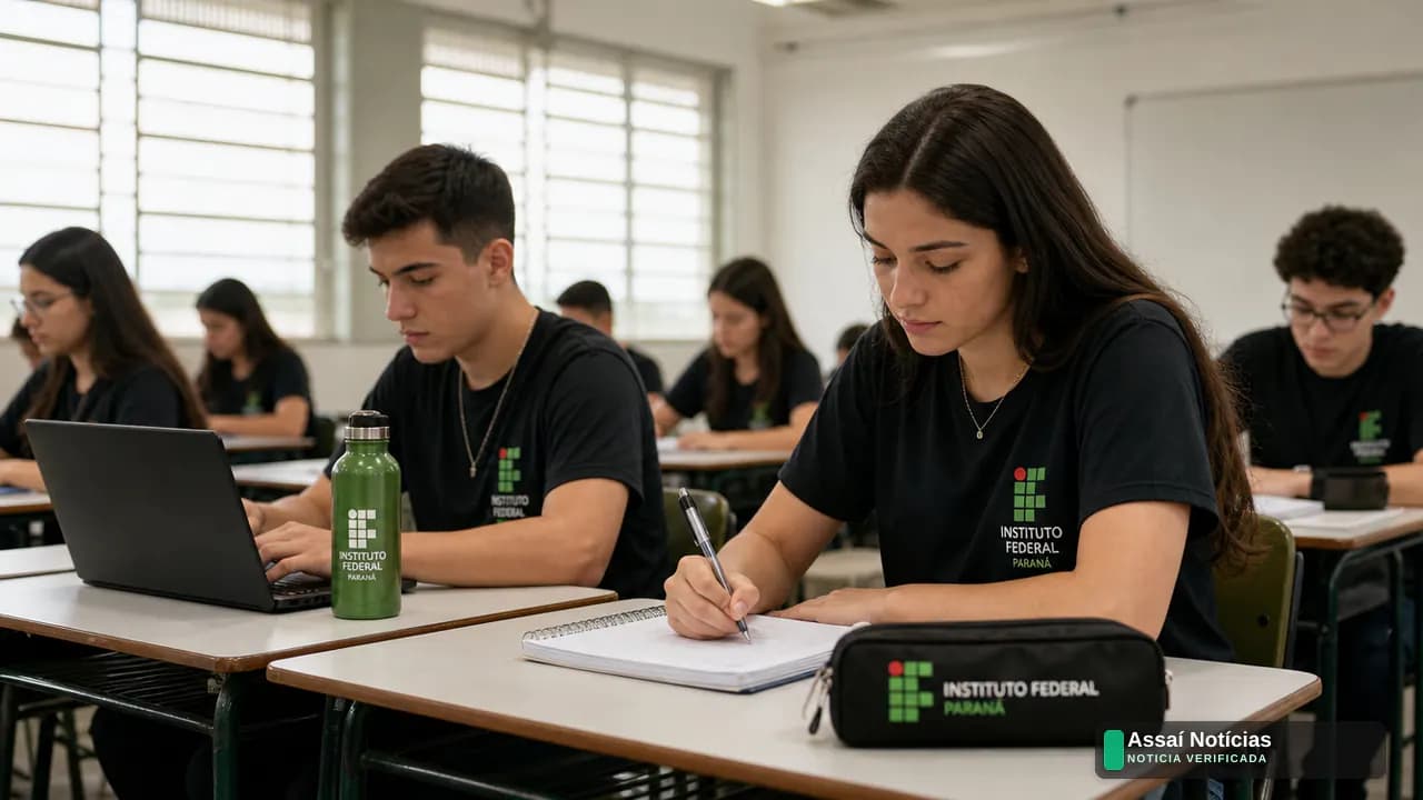 Jovens em laboratório de informática participam de curso técnico ofertado pelo IFPR em campus do Paraná